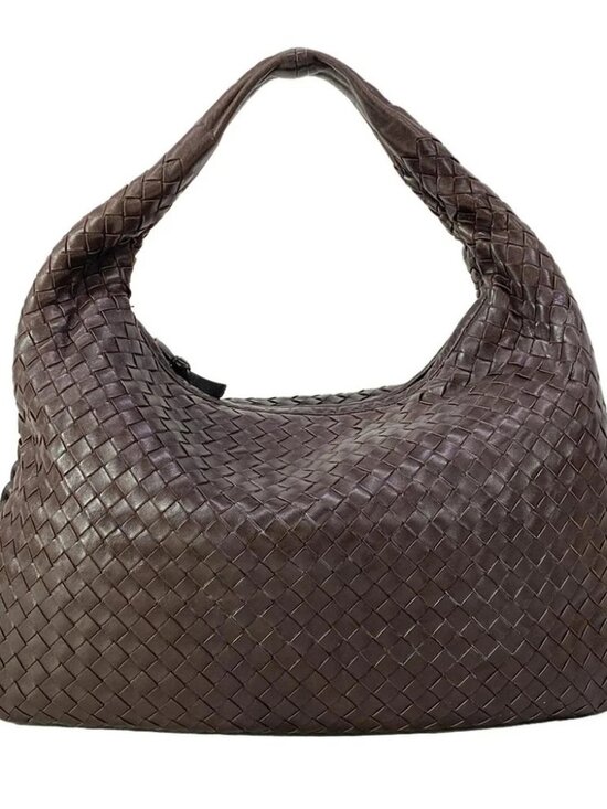 Bottega Veneta Handbags - BOTTEGA VENETA Intrecciato - Dark Brown Leather Shoulder Bag